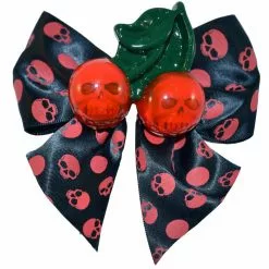 Kreepsville Cherry Skull Hair Hair Bow Red Accessories