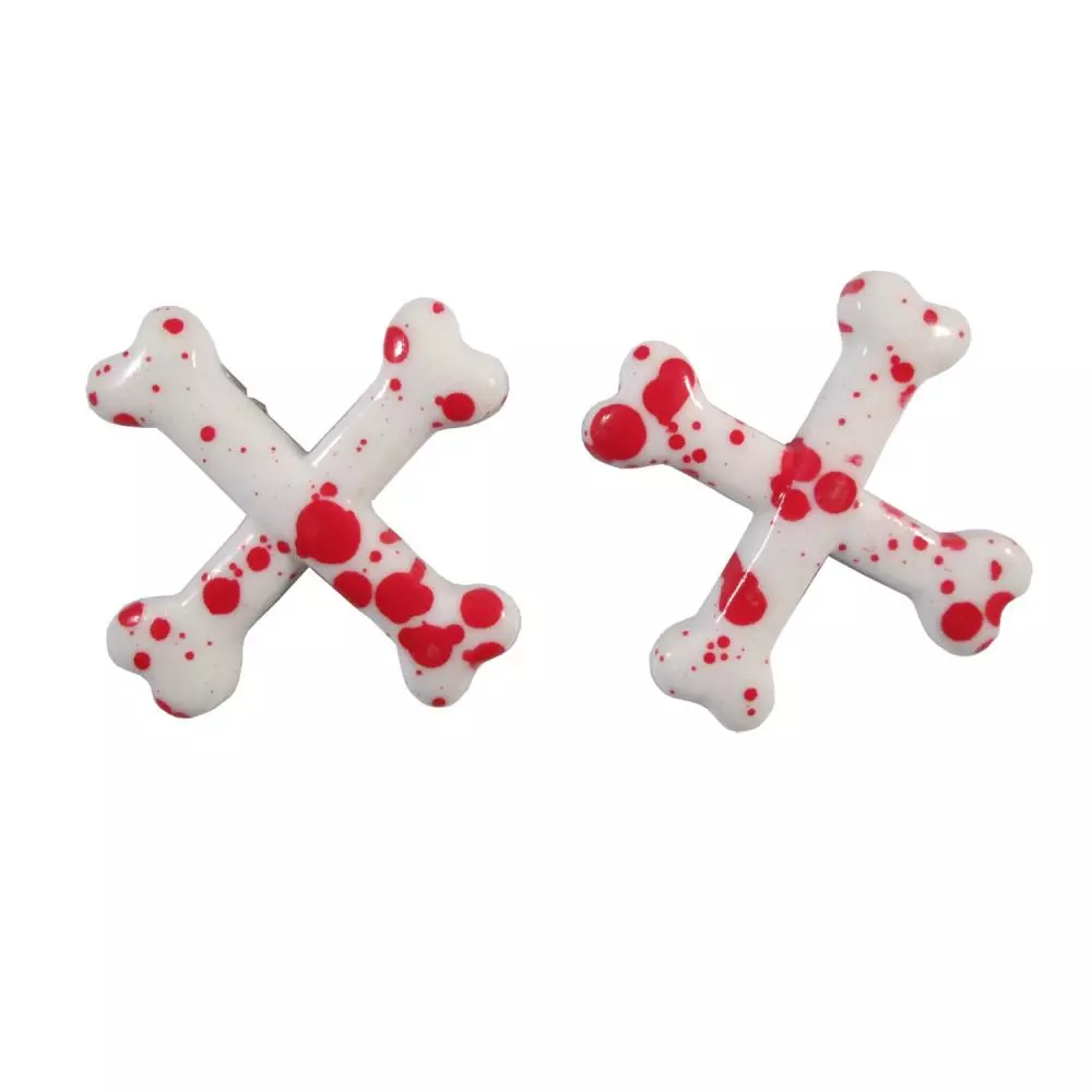 Kreepsville Crossbones Hairslide Blood Splatter Accessories 3 Kreepsville Crossbones Hairslide Blood Splatter Accessories