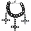 Kreepsville Inverted Cross Pentagram Bracelet Black 1 Kreepsville Inverted Cross Pentagram Bracelet Black