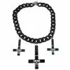 Kreepsville Jewelry Inverted Cross Skull Necklace Black 1 Kreepsville Jewelry Inverted Cross Skull Necklace Black