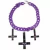 Kreepsville Inverted Cross Skull Necklace Purple