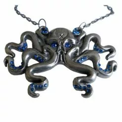 Kreepsville Jewelry Octoskull Necklace Blue Jewels