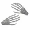 Kreepsville Skeleton Bone Hand Hairslides Silver Glitter 2 Kreepsville Skeleton Bone Hand Hairslides Silver Glitter
