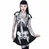 Kreepsville Skeleton White Flare Dress 2 Kreepsville Skeleton White Flare Dress