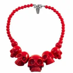 Kreepsville Skull Collection Necklace Red Jewelry