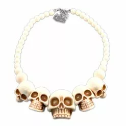 Kreepsville Skull Collection Necklace White