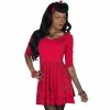 Kreepsville Spiderweb Red Skater Dress