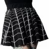 Kreepsville Spiderweb White Skater Skirt