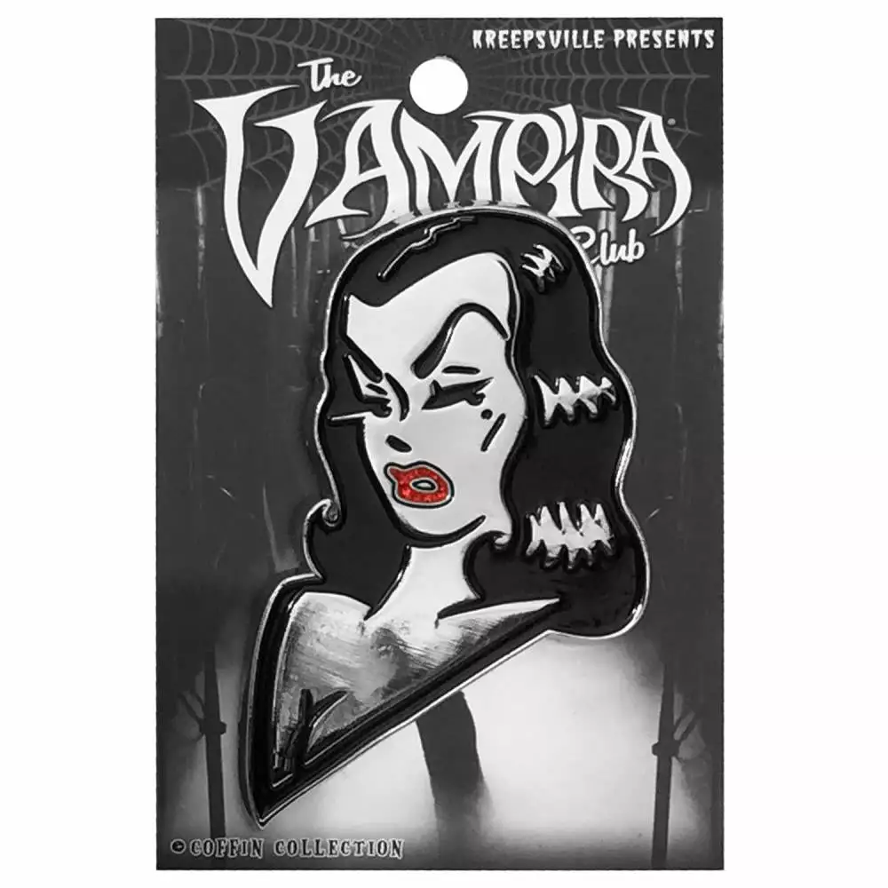 Accessories Vampira Face XL Enamel Pin 4 Accessories Vampira Face XL Enamel Pin