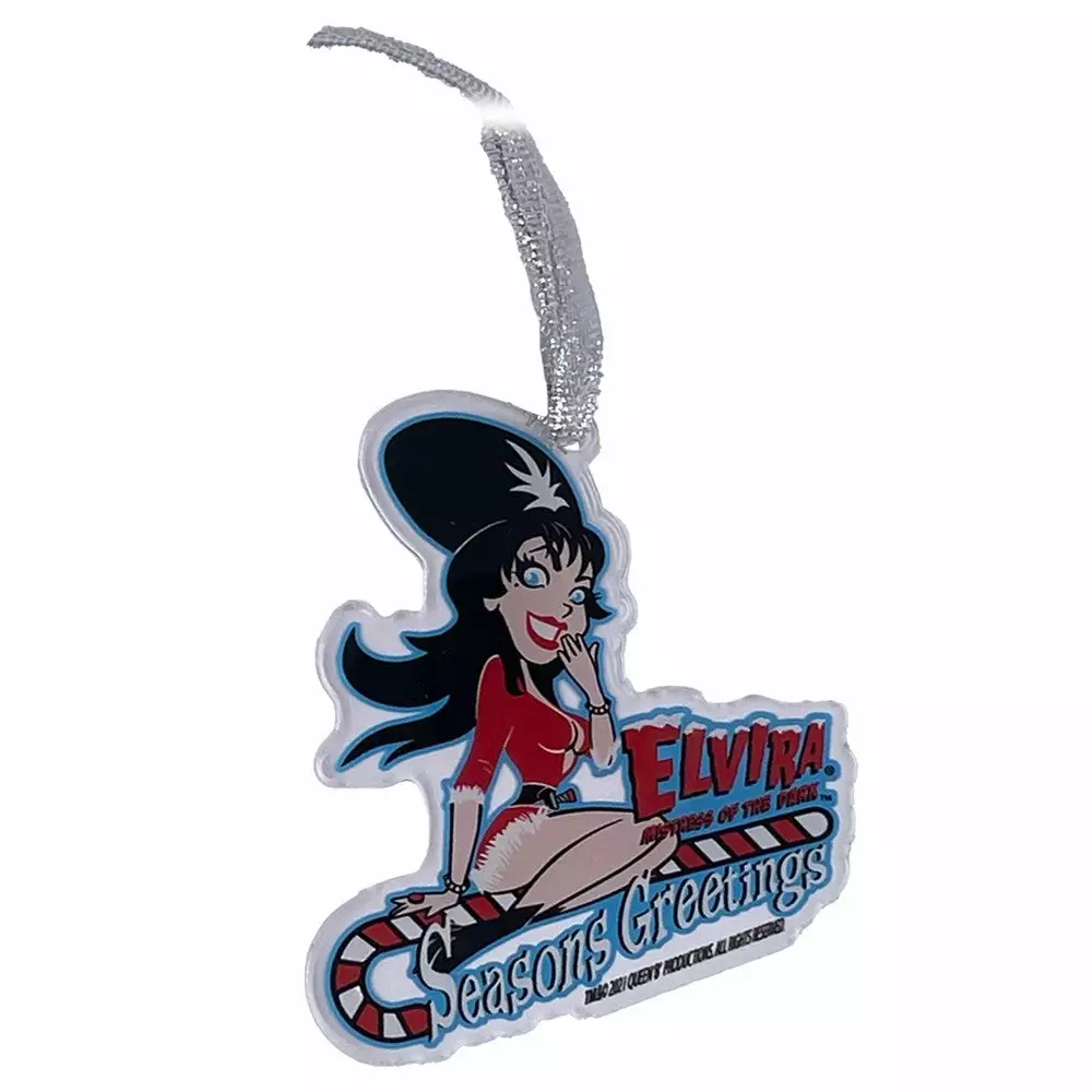 Elvira Candy Cane Acrylic Ornament 3 Elvira Candy Cane Acrylic Ornament