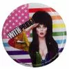 Elvira With Pride Large Round Button Badge 2 Elvira With Pride Large Round Button Badge