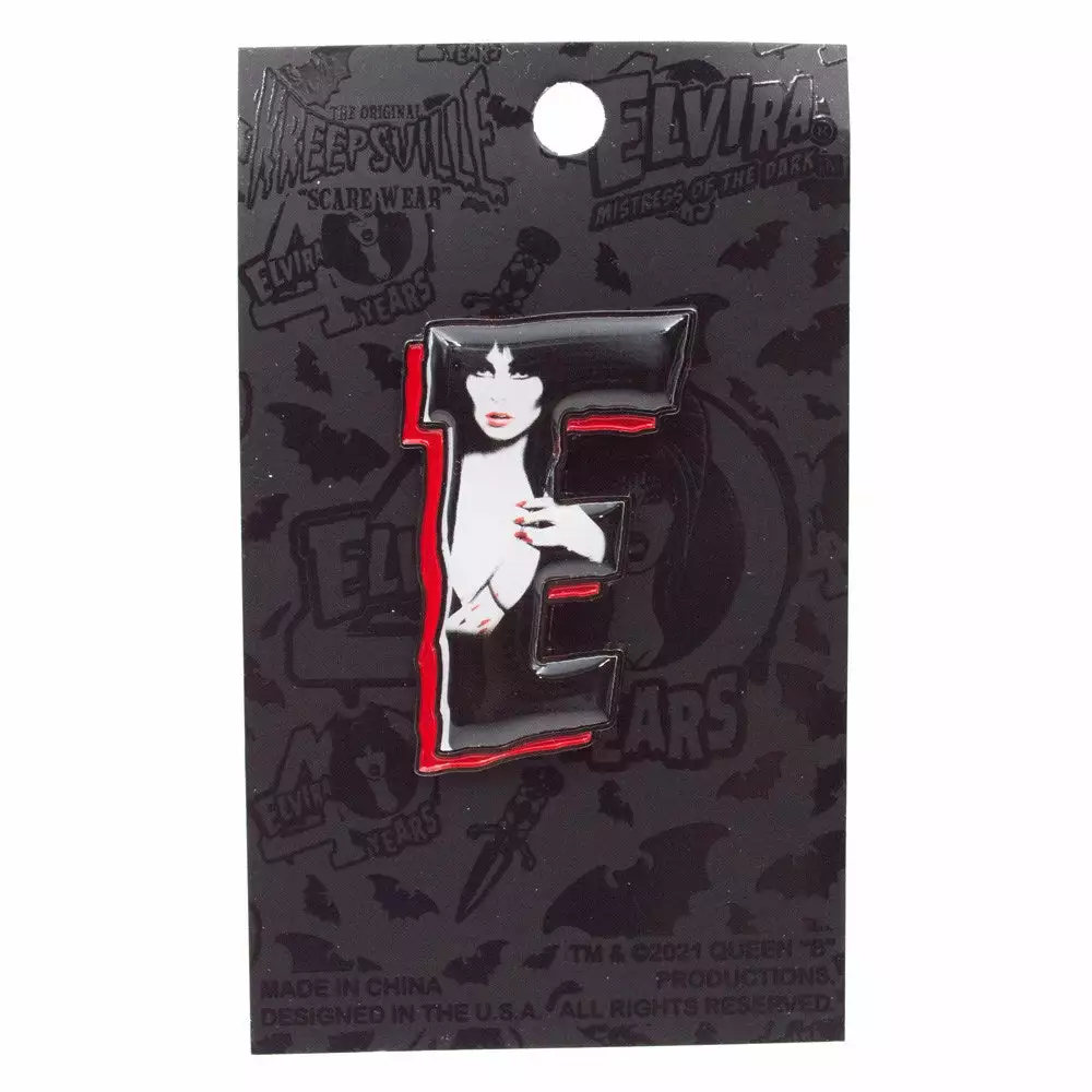 Elvira E Letter Enamel Pin 4 Elvira E Letter Enamel Pin