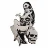 Elvira Silver Comic Skull Enamel Pin