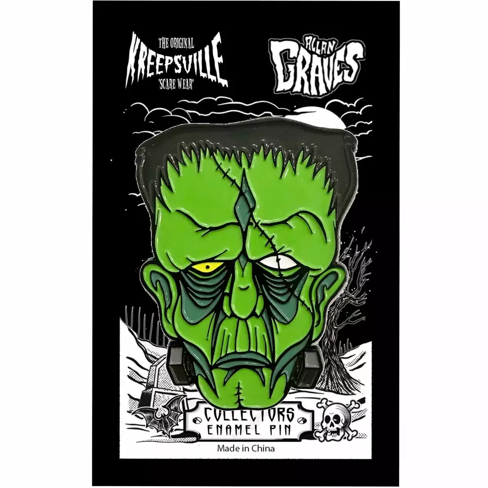 Kreepsville Graves Monster Frankenstein Enamel Pin Enamel Pins & Buttons 3 Kreepsville Graves Monster Frankenstein Enamel Pin Enamel Pins & Buttons