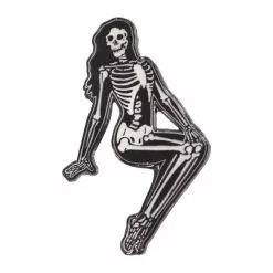 Kreepsville Skeleton Pin-up Girl Sitting Enamel Pin Enamel Pins & Buttons