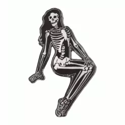 Kreepsville Skeleton Pin-up Girl Sitting Enamel Pin Enamel Pins & Buttons
