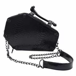 Kreepsville Skull Stud Croc Coffin Purse Bag