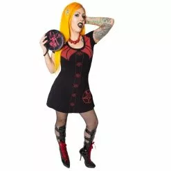 Kreepsville Demon Doll Flare Short Sleeve Dress