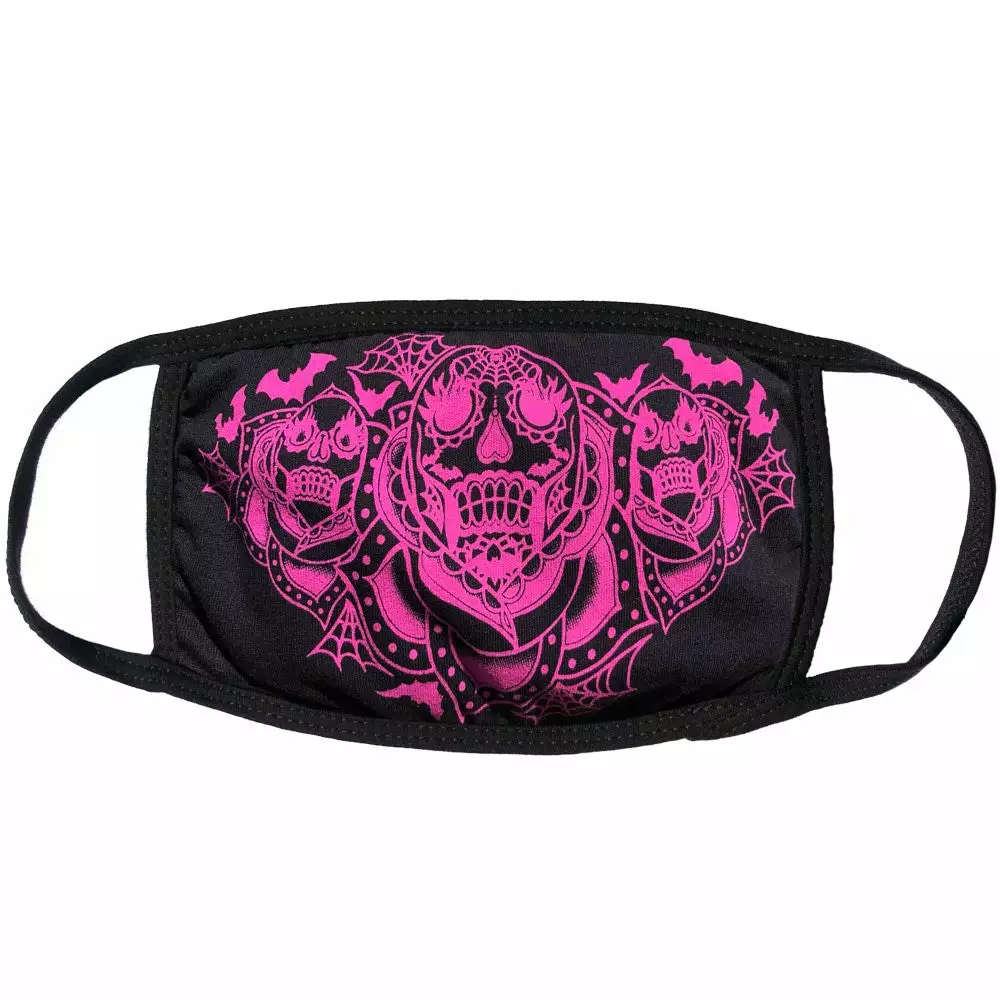 Kreepsville Accessories Dia De Los Muertos Pink Face Mask 3 Kreepsville Accessories Dia De Los Muertos Pink Face Mask