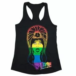 Women's Elvira Pride Rainbow Face Racerback Tank