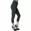 Kreepsville Stripe Grey Distressed Capri Leggings