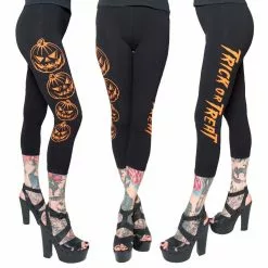 Kreepsville Trick Or Treat Pumpkin Capri Leggings