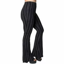 Kreepsville Women's Distressed Stripe Grey Flare Leggings