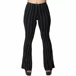 Kreepsville Women's Distressed Stripe Grey Flare Leggings