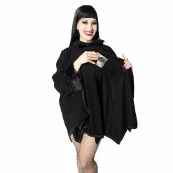 Kreepsville Glamour Ghoul Web Cape Black Fur