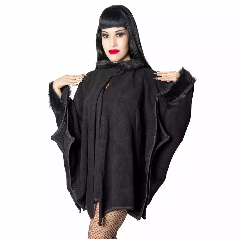 Kreepsville Glamour Ghoul Web Cape Black Fur 5 Kreepsville Glamour Ghoul Web Cape Black Fur