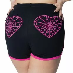 Kreepsville Web Heart Pink Womens Running Shorts Women's