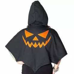 Kreepsville Women's Reversible Trick Or Treat Pumpkin Shoulder Cape