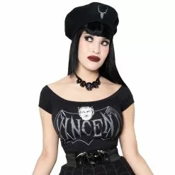 Vincent Price Devil Bat Shoulder Top Women's