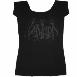 Vampira Retro Bat Dark Shoulder Top Women's