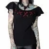 Kreepsville Women's Ruffle Top Crossbones Red