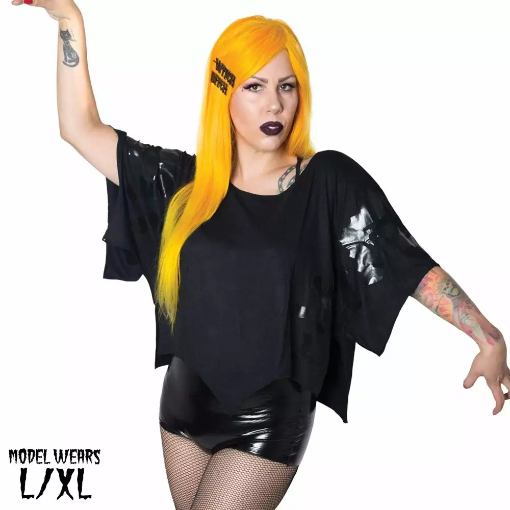 Kreepsville Women's Flying Bats Scalloped Top 4 Kreepsville Women's Flying Bats Scalloped Top