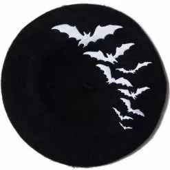 Kreepsville Accessories Bat Repeat White Beret Hat