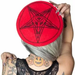 Kreepsville Goat Head Red Beret Hat