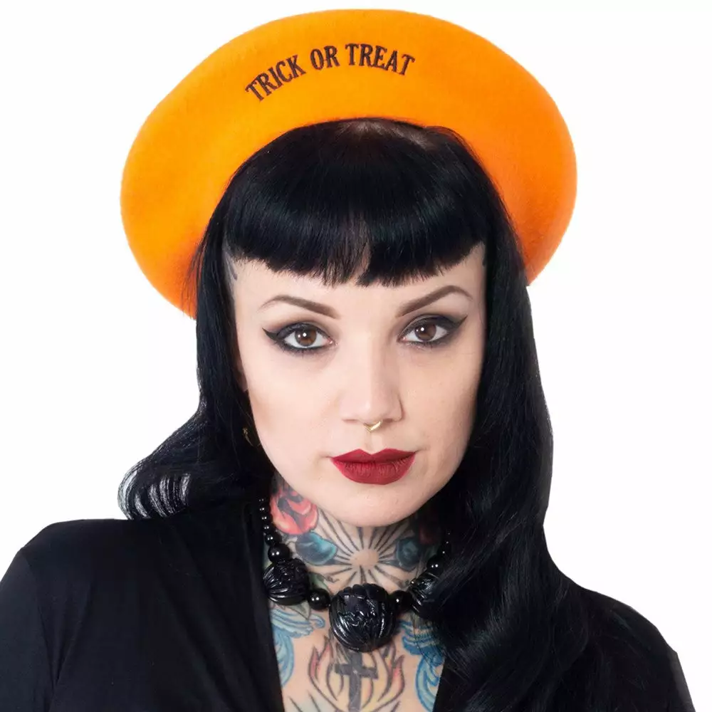 Kreepsville Trick Or Treat Pumpkin Orange Beret 4 Kreepsville Trick Or Treat Pumpkin Orange Beret