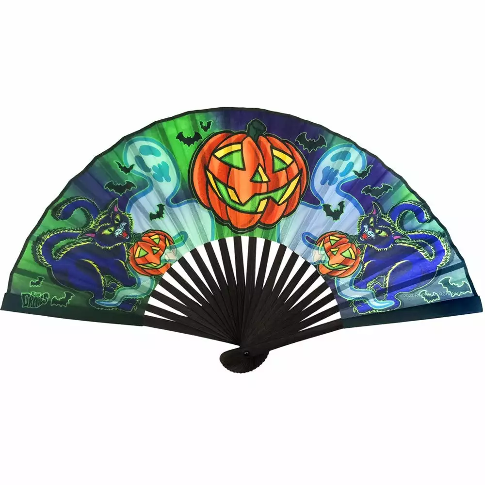Kreepsville Graves Halloween Fabric Fan Homewares & Gifts 3 Kreepsville Graves Halloween Fabric Fan Homewares & Gifts