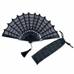Kreepsville Spiderweb Lace Hand Fan