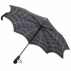 Kreepsville Skull Handle Spiderweb Umbrella Homewares & Gifts