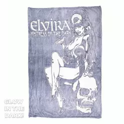 Elvira Comic Skull Glow In The Dark Throw Blanket Homewares & Gifts