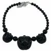 Kreepsville Jack O Lantern Pumpkin Necklace Black