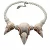 Kreepsville Jewelry Crow Skull Collection Necklace White