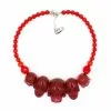 Kreepsville Jewelry Skull Collection Necklace Red Glitter