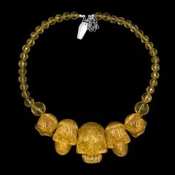 Kreepsville Skull Collection Necklace Gold Glitter Jewelry