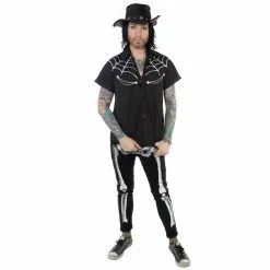 Kreepsville Women's Skeleton Skinny Jeans White Bone