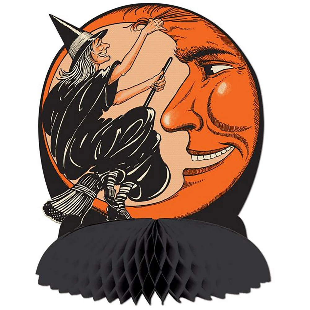 Vintage Halloween Witch & Moon Centerpiece Monster-A-GoGo 3 Vintage Halloween Witch & Moon Centerpiece Monster-A-GoGo