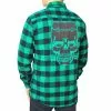 Kreepsville Franken Monster Green Flannel Shirt Men's 2 Kreepsville Franken Monster Green Flannel Shirt Men's